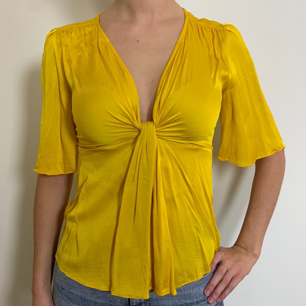 Zara Knotted Satin Blouse